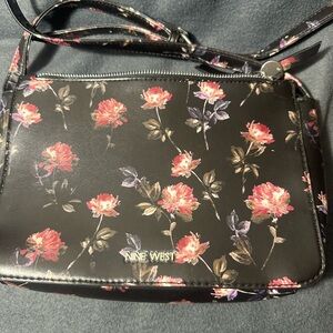Nine West Black Floral Crossbody Bag